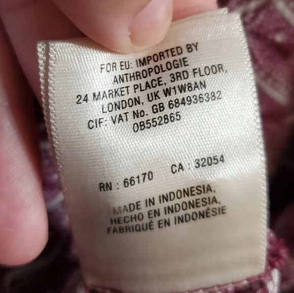 ANTHROPOLOGIE MAEVE Orlo Bib Buttondown Purple White Size XS - Picture 9 of 10